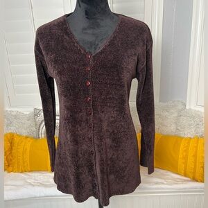 Rich Chocolate Brown Cardigan |Bloomingdale’s Petite Concepts | Size Small